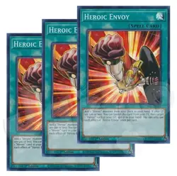 Yugioh - Heroic Envoy x 3 - 1st Edition Super Rare NM - Free Holographic Card - Image 1