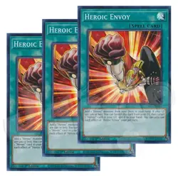 Yugioh - Heroic Envoy x 3 - 1st Edition Super Rare NM - Free Holographic Card - Image 2