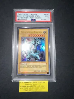 YU GI OH PSA 9 BLUE EYES WHITE DRAGON LDB-P001 1st EDITION PORTUGUESE 2002! - Image 12