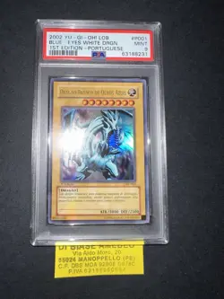 YU GI OH PSA 9 BLUE EYES WHITE DRAGON LDB-P001 1st EDITION PORTUGUESE 2002! - Image 13