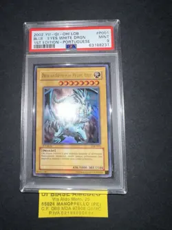 YU GI OH PSA 9 BLUE EYES WHITE DRAGON LDB-P001 1st EDITION PORTUGUESE 2002! - Image 14