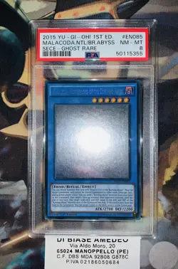 YU GI OH PSA 8 MALACODA,NETHERLORD OF THE BURNING ABYSS SECE-EN085 GHOST RARE - Image 2