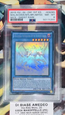 YU GI OH PSA 8 MALACODA,NETHERLORD OF THE BURNING ABYSS SECE-EN085 GHOST RARE - Image 5
