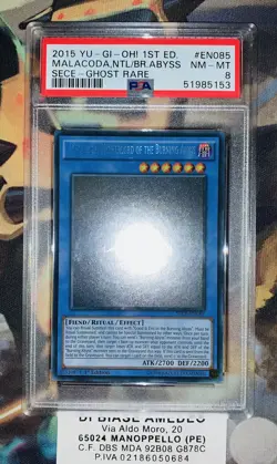 YU GI OH PSA 8 MALACODA,NETHERLORD OF THE BURNING ABYSS SECE-EN085 GHOST RARE - Image 2