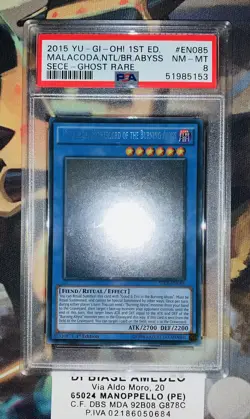 YU GI OH PSA 8 MALACODA,NETHERLORD OF THE BURNING ABYSS SECE-EN085 GHOST RARE - Image 6