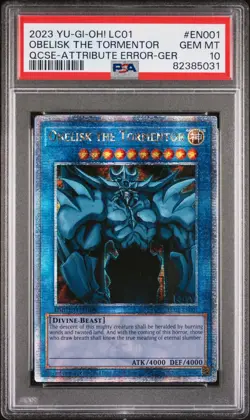 2023 YU-GI-OH! LC01-LEGEND COLL: 25TH ANV ED #EN001 OBELISK THE TORMENTOR PSA 10 - Image 1
