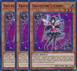 Yugioh - Trickstar Lycoris x 3 - 1st Edition - Super Rare NM - Free Holo Card - Image 1