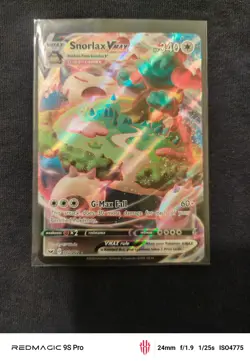 Snorlax VMAX Sword & Shield Base Set Holo Ultra Rare Card 142/202 - Image 1