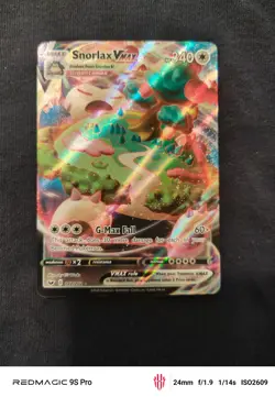 Snorlax VMAX Sword & Shield Base Set Holo Ultra Rare Card 142/202 - Image 2
