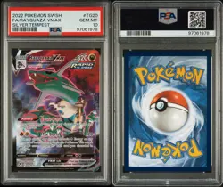 2022 Pokemon Sword & Shield Silver Tempest #TG20 Rayquaza Vmax PSA 10 - Image 3