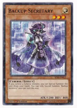 Backup Secretary (Starfoil) SP18-EN002 Starfoil Rare 1st Ed LP Yugioh  - Image 1