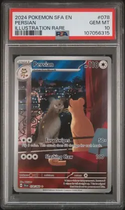 PSA 10 GEM MT Persian Illustration Rare 078/064 2024 Shrouded Fable Pokemon Card - Image 1