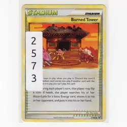 PokÃ©mon TCG Burned Tower 71/90 HGSS Undaunted Regular Uncommon Card EN-LP 2010 - Image 3