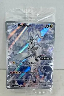 SEALED N's Reshiram 167/159 Journey Together Enhanced Box Topper Pokemon Card - Image 1
