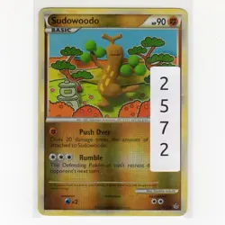 PokÃ©mon TCG Sudowoodo 9/95 HGSS Unleashed Reverse Holo Rare Card EN-MP 2010 - Image 3
