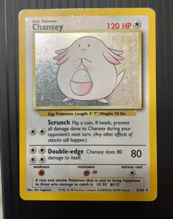 Pokemon Chansy 3/102 Base Set  Vintage Lightly Played - Image 1