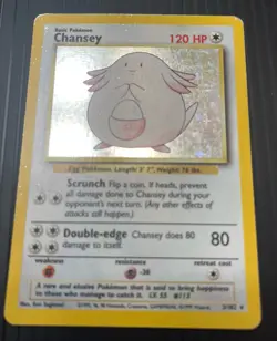 Pokemon Chansy 3/102 Base Set  Vintage Lightly Played - Image 2