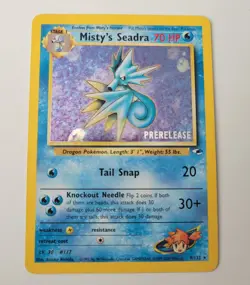 Misty's Seadra Holo/Foil PRERELEASE 9/132 Pokemon TCG Gym Heroes Card Rare - Image 3