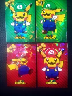 Pokemon 2024 Card Database Christmas Set Mario & Luigi Pikachu 4x Complete Set - Image 4