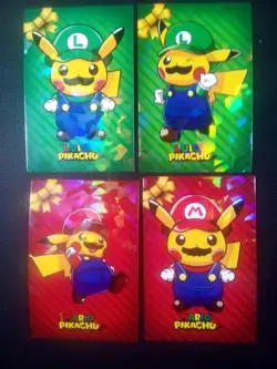 Pokemon 2024 Card Database Christmas Set Mario & Luigi Pikachu 4x Complete Set - Image 6