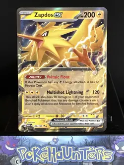 Pokemon Card Zapdos ex 145/165 Scarlet & Violet 151 MEW EN Double Rare NM - Image 1