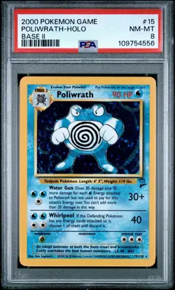 PSA 8 Poliwrath 15/130 HOLO Base Set 2 WOTC 2000 Pokemon Card NM MINT - Image 3