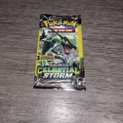 Pokemon Celestial Storm Sun & Moon 3 Card Mini Booster Pack - Sealed - Image 1