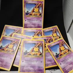 Lot of (9) ABRA - Base Set - 43/102  Pokemon Cards Multiple conditions, See pics - Image 3