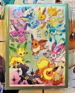 Eevee Card Sleeves From Pokemon Prismatic Evolutions SPC (65 Sleeves Total) - Image 1