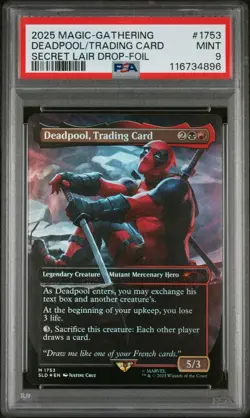 Deadpool Trading Card #1753 2025 Magic The Gathering Secret Lair Drop Foil PSA 9 - Image 1