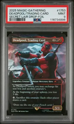 Deadpool Trading Card #1753 2025 Magic The Gathering Secret Lair Drop Foil PSA 9 - Image 3