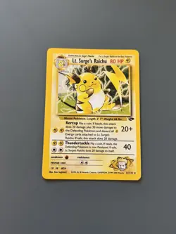Pokemon TCG 2000 Gym Challenge: Lt. Surge’s Raichu 11/132 Rare Holo Card - LP/NM - Image 1