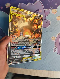 Pokemon Card Tcg Jumbo Reshiram & Charizard tag team GX SM201 Sar BsPromo eng Nm - Image 7