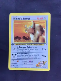 Pokemon Cards: Gym Heroes 1st Edition Common: Blaine's Tauros 64/132 - Image 11