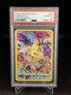 PSA 10 Pikachu 160 Full Art Secret Rare Crown Zenith Pokémon Card - Image 1