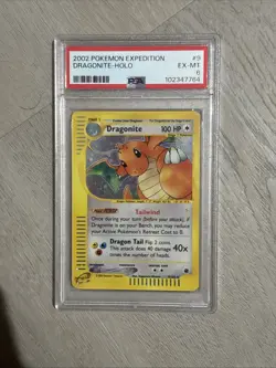 Pokémon TCG Dragonite Expedition Base Set Holo Rare Card 9/165 PSA 6 - Image 3