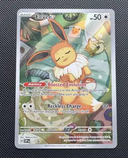 Pokémon TCG Eevee Prismatic Evolutions ETB  Promo SVP 173 Full Art Holo Card - Image 1