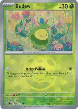 Budew 004/131 Master Ball Reverse Holo Prismatic Evolutions Pokemon Card NM - Image 1