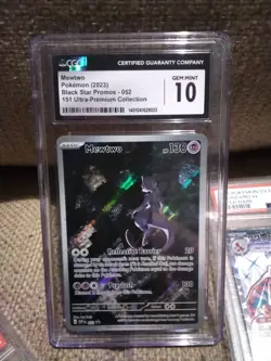 CGC 10 GEM MINT Mewtwo 151  Promo Full Art Pokemon Card 052 SVP EN - Image 1