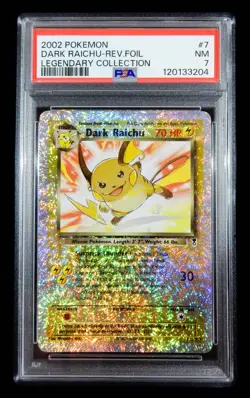 PSA 7 Pokemon 2002 Legendary Collection Dark Raichu 7/110 Reverse Holo NM - Image 1