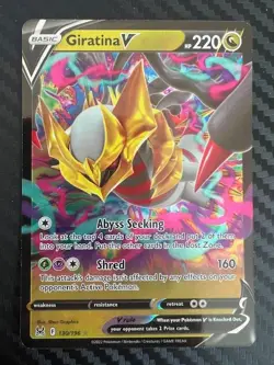 Pokemon TCG Giratina V 130/196 2022 Lost Origin Ultra Rare Holo Full Art NM - Image 1