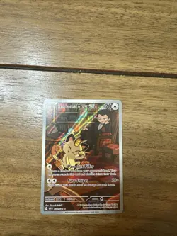 Team Rockets Meowth Destined Rivals Illustration, Rare Near Mint Card 203/182 - Image 1