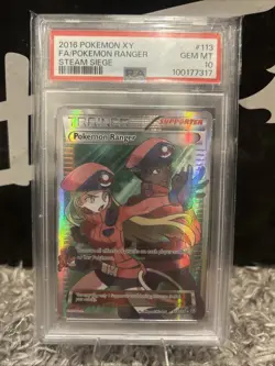 Pokemon Ranger (Full Art) 113/114 XY-Steam Siege Holo Card Psa Gem Mint 10 - Image 1