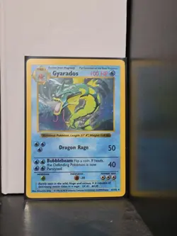 PokÃ©mon Gyarados TCG Base Set Holo Shadowless Rare Card 6/102 LP - Image 1