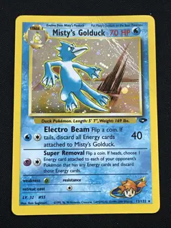 PokÃ©mon TCG Misty's Golduck Holo Rare Card 12/132 Gym Challenge - Image 1