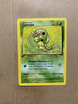 1st Edition SPANISH Caterpie 45/102 Base Set - Common Pokemon Card - NM/Mint - Image 1