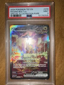 2024 Pokemon TEF en Raging Bolt EX Special Illustration PSA 9 #208/162 - Image 1