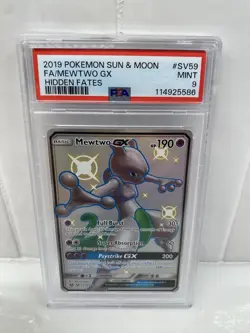Pokemon PSA 9 Mewtwo GX SV59/SV94 Sun & Moon Hidden Fates Shiny Vault - Image 1