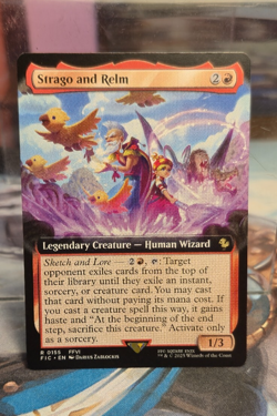 0155 Strago and Relm FFVI Wizard Commander EXTENDED ART Final Fantasy Card MTG - Image 2