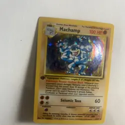 1st edition Pokemon MACHAMP Card BASE Set 8/102 Holo Rare PLAYED#8 - Image 10